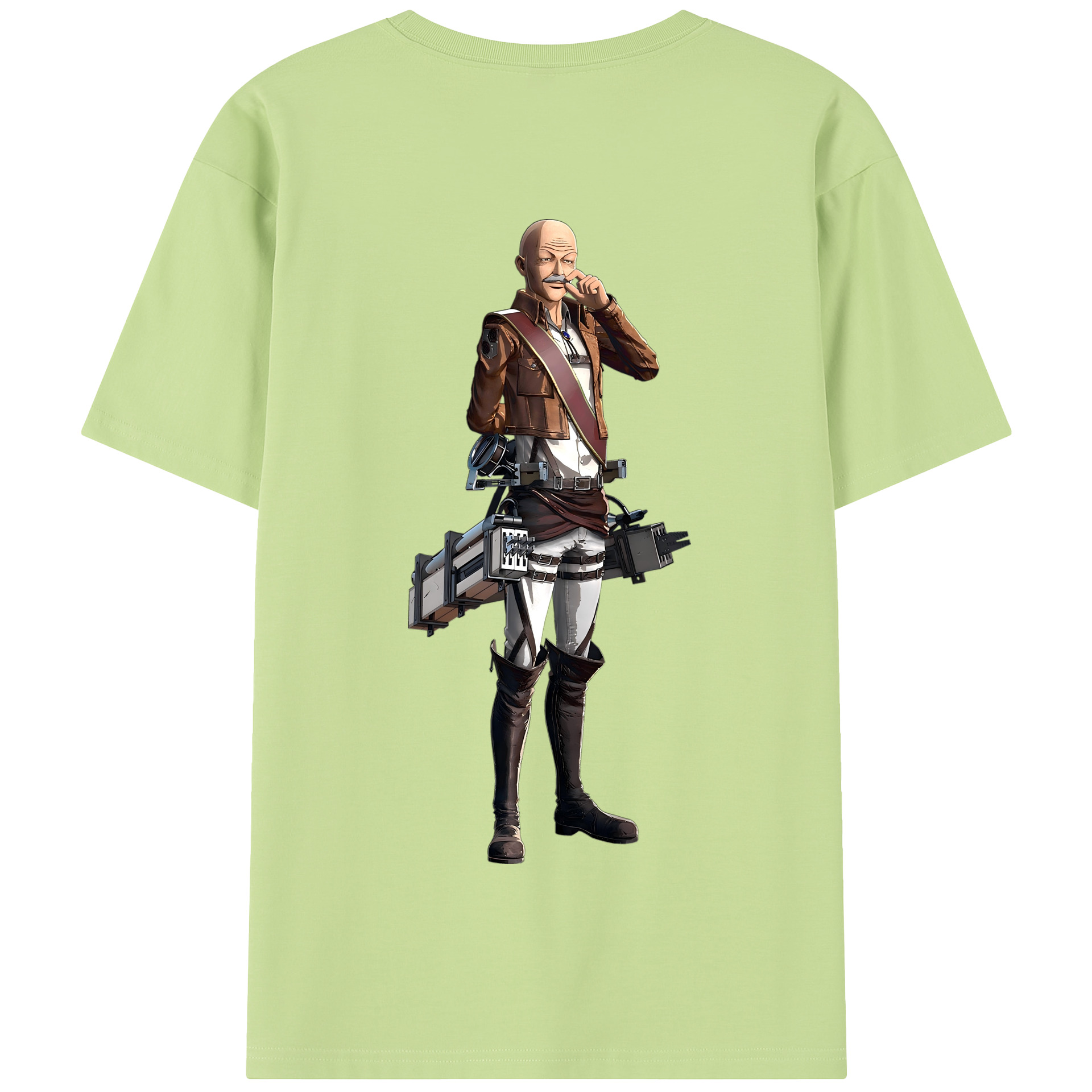 （画像用） 進撃の巨人 ドット·ピクシス Attack on Titan Dot Pixis 綿100％半袖Tシャツ（背面プリント）